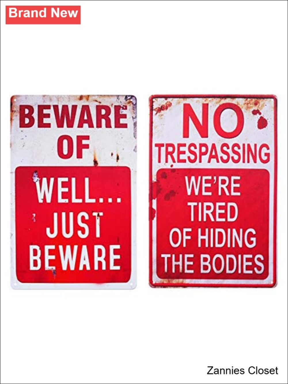 👻 CVNDKN Retro Metal Halloween Yard Signs 2 Pack Waterproof